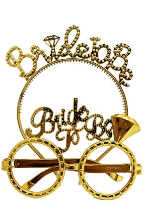 Bride To Be Taç ve Gözlük Seti - Altın Renk