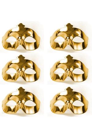 Altın Metalize Renk Düz Balo Parti Maskesi