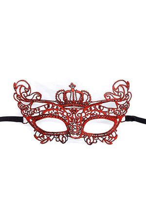 Kırmızı Renk Dantel Örgü İşlemeli Parti Maskesi Model 2