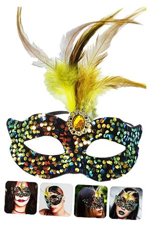 Siyah Kadife Parti Maskesi