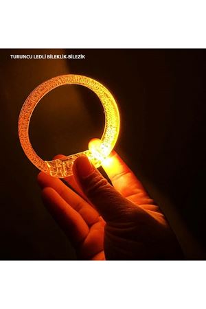 Turuncu Led Işıklı Baskı Yapılabilen Pilli Bileklik Bilezik