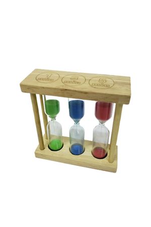 3'lü Ahşap Kum Saati 1-3-5 Dakikalık