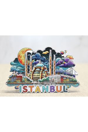 Ahşap İstanbul Temalı Magnet - Model 1