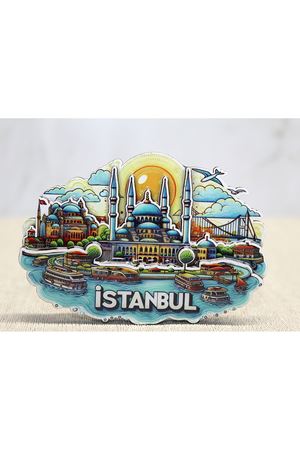 Ahşap İstanbul Temalı Magnet - Model 3