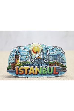 Ahşap İstanbul Temalı Magnet - Model 5