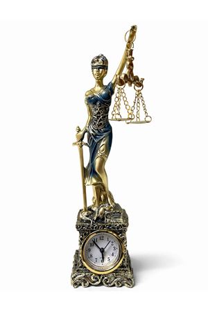 26x7 cm Polyester Saatli Adalet Figürü