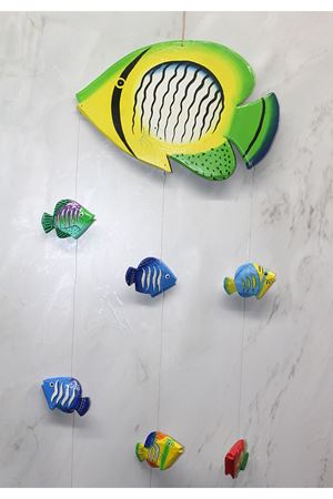 Ahşap Balıklı Rüzgar Çanı