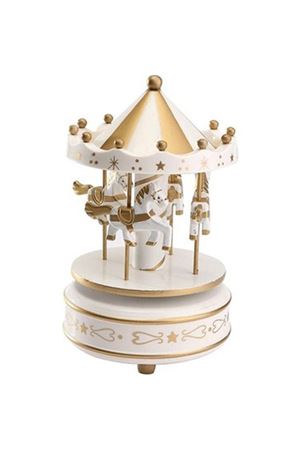 Atlı Karınca Müzik Kutusu Gold-Beyaz Renk
