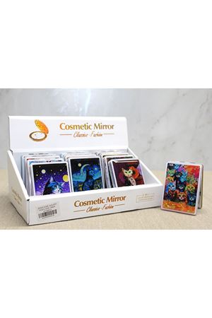 Hareketli Sulu Detaylı Kedi Figürlü El Aynası