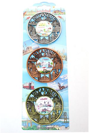 İstanbul Temalı Metal Magnet 3'lü Set Model 2