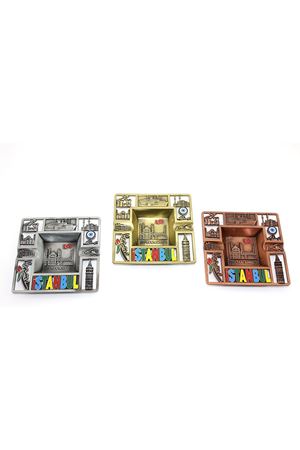 İstanbul Temalı Yöresel Metal Küllük Kare