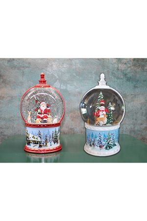 Kardan Adam Ve Noel Babalı Işıklı Müzikli Kar Küresi