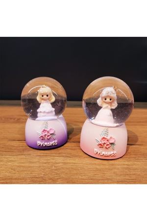 Küçük Boy Işıklı Kar Küresi Prenses Figürlü