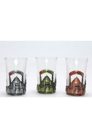 Tekli Metal Cam Bardaklı Shot Bardak