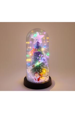Yılbaşı Temalı Işıklı Dekoratif Cam Fanus - Model 1