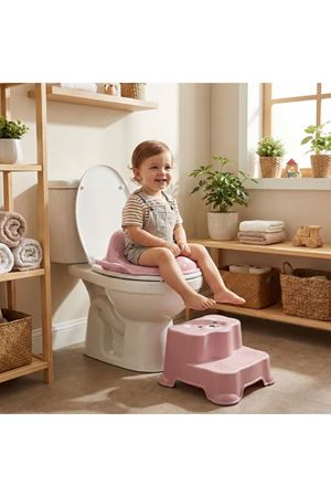 Pembe Kulplu Çocuk Klozet Adaptörü