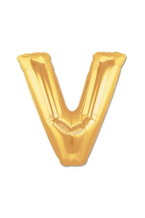 Altın Sarısı Folyo V Harfi Balon 1 Metre