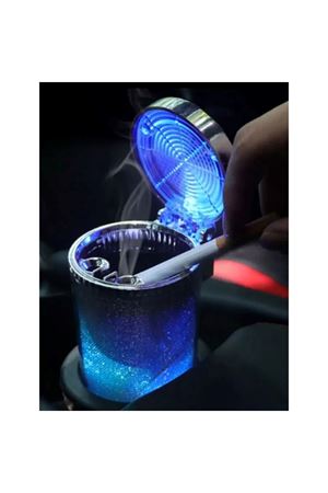 Araç İçi Oto Kokusuz Küllük RGB Işıklı Kapaklı
