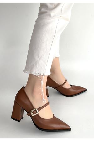 Nıvra Taba Cilt Topuklu Ayakkabı