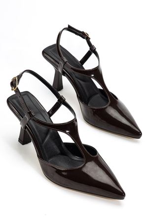 Tula Kahverengi Rugan Topuklu Ayakkabı