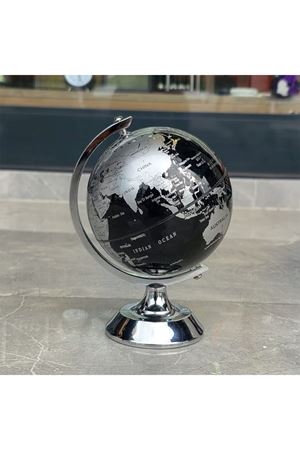 Metal Ayaklı Siyah Dünya Küresi