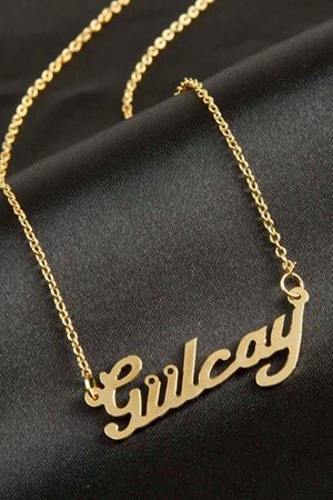 Gülcay İsimli Kolye (Kişiye Özel) - Sarı