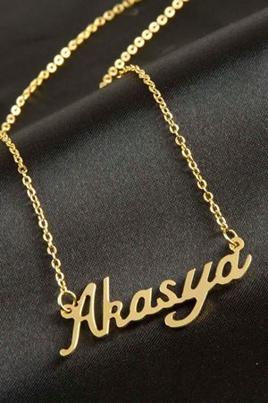 Akasya isimli kolye (Kişiye Özel) - Sarı