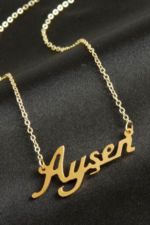 Ayşen isimli kolye (Kişiye Özel) - Sarı