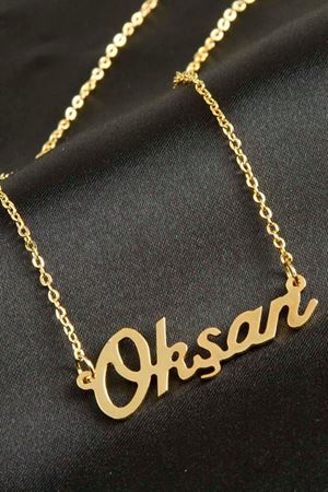 Okşan İsimli Kolye (Kişiye Özel) - Sarı