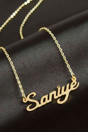 Saniye İsimli Kolye (Kişiye Özel) - Sarı