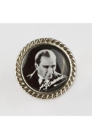 Atatürk Yaka Rozet - Gümüş Rengi