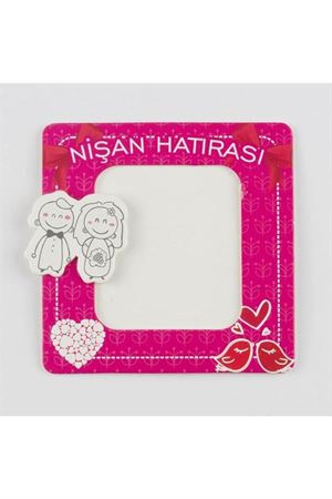 Nişan Hatırası Magnet Karton Çerçeve - Pembe