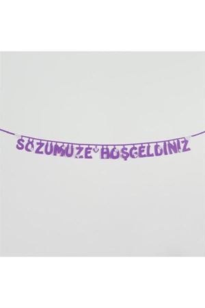 Sözümüze Hoşgeldiniz Keçe Yazı - Mor