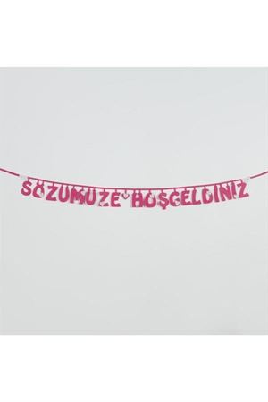 Sözümüze Hoşgeldiniz Keçe Yazı - Pembe