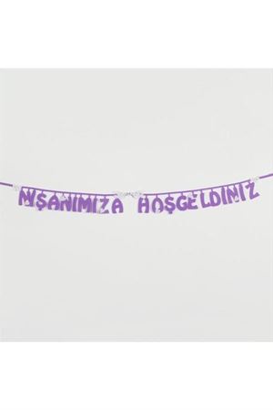 Nişanımıza Hoşgeldiniz Keçe Yazı - Mor