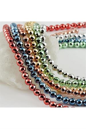 6 mm Fasetli Hematit Taşı - Sarı