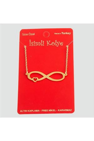 Sonsuzluk Kalp Uçlu Kolye - Sarı