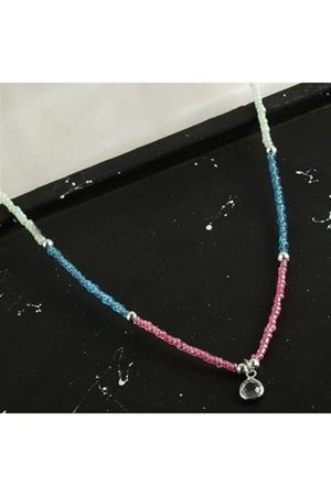 Renkli Kum Boncuk Taşlı Kolye - Model-3