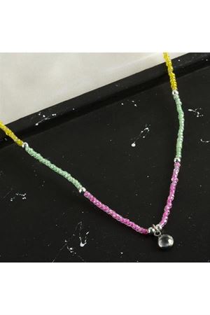 Renkli Kum Boncuk Taşlı Kolye - Model-2