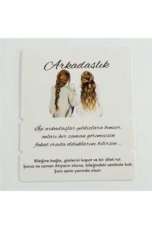 Arkadaşlık Bileklik Kartı - Beyaz