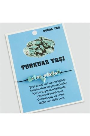 Turkuaz Doğaltaşlı İp Bileklik - Turkuaz