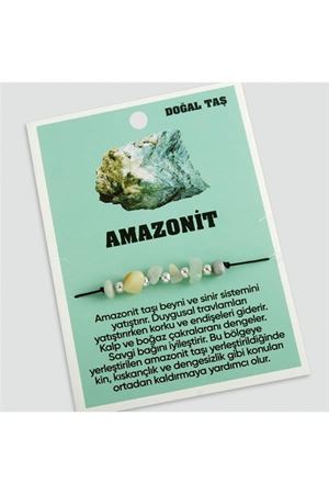 Amazonit Doğaltaşlı İp Bileklik - Yeşil