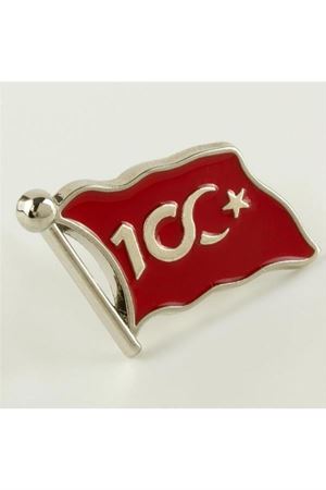 Cumhuriyetin 100. Yılına Özel Yaka Rozet - Gümüş Rengi