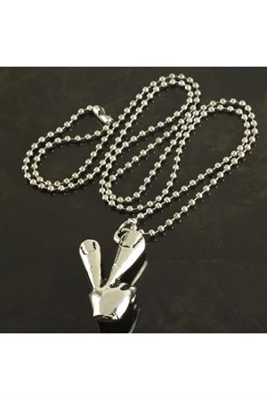 Okey İşaretli Metal Kolye - Gümüş Rengi