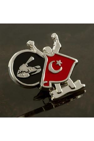 Ay Yıldız Yaka Rozet - Gümüş Rengi
