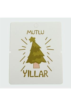 Mutlu Yıllar Bileklik Kartı 200 Adet - Beyaz