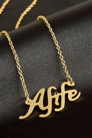Afife isimli kolye (Kişiye Özel) - Sarı