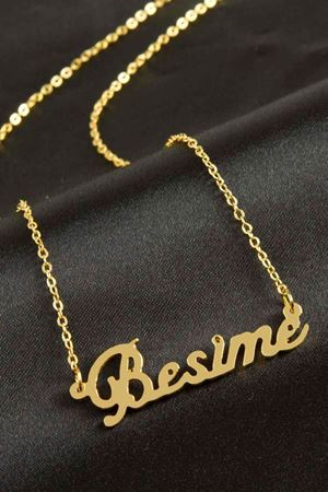 Besime isimli kolye (Kişiye Özel) - Sarı