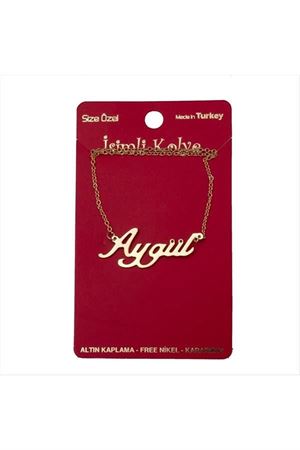 Aygül isimli kolye (Kişiye Özel) - Sarı