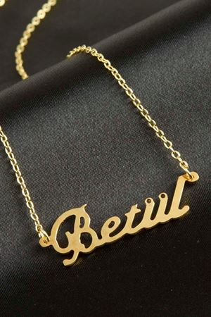 Betül isimli kolye (Kişiye Özel) - Sarı